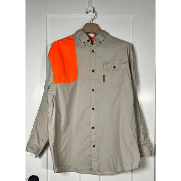 Columbia PHG Omni Shade Mens Shirt Tan Orange Size LARGE Long Sleeve - Picture 1 of 16